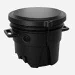 Green Toilet Compact reservbehållare, svart kompostbehållare med lock, handtag och galler för ersättningsluft